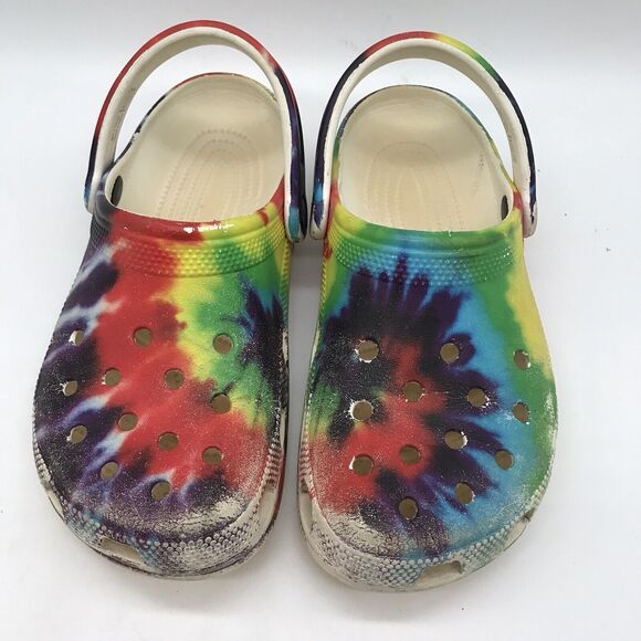 Crocs Tie-Dye Clogs Men's 5 - Women's 7 Bright Colored Slip On Comfort Shoes - Picture 5 of 9